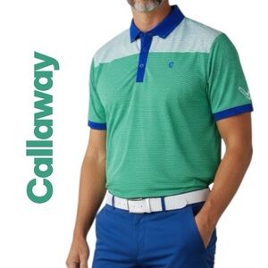Callaway Golf Polo Shirt Opti Dri Moisture Multicolor Striped